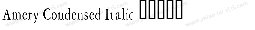 Amery Condensed Italic字体转换